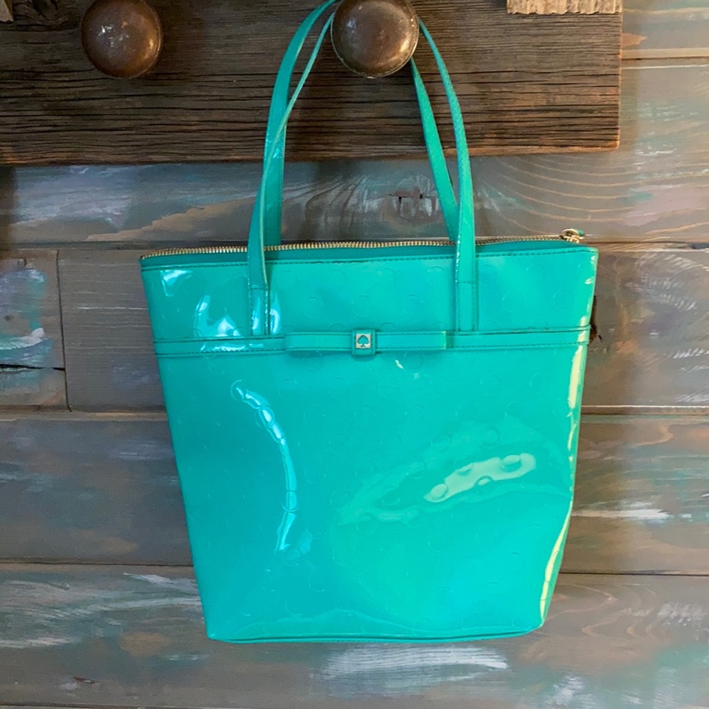 Kate Spade polyvinyl purse in gorgeous green hue